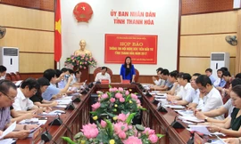 Toàn cảnh buổi họp báo về tổ chức Hội nghị xúc tiến đầu tư tỉnh Thanh Hóa năm 2017. Ảnh: Hoàng Lam