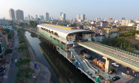 Tuyến đường sắt Cát Linh - Hà Đông nhìn từ trên cao