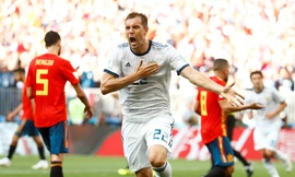 Tiền đạo 29 tuổi Artem Dzyuba là tác giả của bàn thắng gỡ hòa cho ĐT Nga từ chấm 11 m. Ảnh: Reuters.