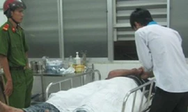 Trần Văn Cường đang cấp cứu tại bệnh viện.