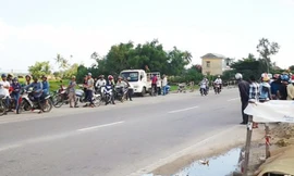 Hiện trường nơi xảy ra vụ tai nạn. 