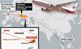 Vị trí máy bay MH17 bị rơi. Đồ họa: Lê Việt Chung.