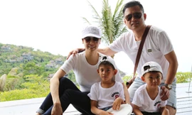 Vợ chồng Hà Kiều Anh cùng hai con trai đi nghỉ lễ 30/4 - 1/5 tại Thái Lan.