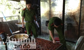 Sản phẩm bò khô làm bằng thị heo và phẩm màu tại công ty Thuận Thành An