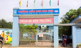 Trường mầm non Hoa Sen, nơi cô Thảo đang công tác. Ảnh: Đức Hùng