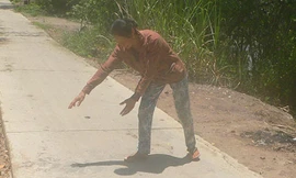 Vị trí anh Đặng Văn Sáng bị Vũ Văn Bảy dùng búa đập chết