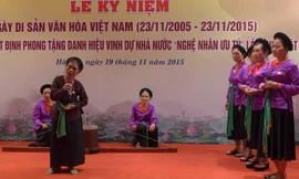 Một buổi trình diễn hát trống quân tại Bảo tàng Hà Nội