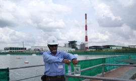 Khu vực xử lý nước thải bên trong nhà máy giấy Lee&Man (Ảnh Nhật Huy)