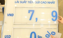 Trong khi lãi suất trên liên ngân hàng nhanh chóng giảm sâu trở lại, cùng lượng vốn lớn cấp tập hút về, thì mức lãi suất cao 7,9-8%/năm đã mở rộng hơn trên biểu niêm yết của nhiều ngân hàng cũng như xen các chương trình cộng thưởng thêm 0,5-0,7%/năm - Ảnh