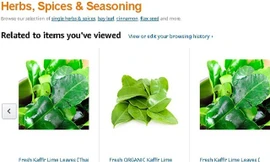 Lá chanh được bán giá gần 7 USD/1 oz tại amazon.com. Ảnh: Lâm Anh