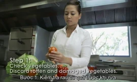 Bốn bước rửa sạch thuốc trừ sâu trên bề mặt rau củ