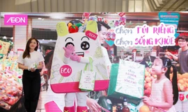 AEON Việt Nam giới thiệu túi môi trường và linh vật AEON ECO mới tại buổi lễ 