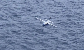 Tuần thám Casa 212 đang bay trên vùng biển Bạch Long Vỹ (Hải Phòng) - Đây là hình ảnh cuối cùng của máy bay này trước khi rơi xuống biển.