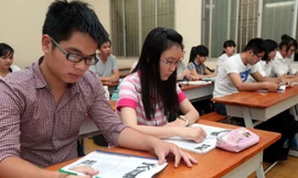  Giờ học tiếng Anh tại một trường ĐH ở TP.HCM chiều 9.10 - Ảnh: Đào Ngọc Thạch (Thanh Niên) 