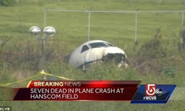 Chiếc máy bay phản lực tư nhân Gulfstream IV gặp nạn. (Nguồn: dailymail.co.uk)