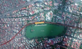 Vẫn còn một số ý kiến băn khoăn về việc đặt ga ngầm tuyến đường sắt số 2 cạnh hồ Gươm. (Ảnh minh hoạ: Ngọc Thành/Vnexpress)