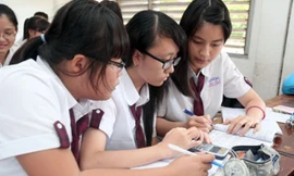 Nhiều trường đã bắt đầu kế hoạch ôn tập cho HS lớp 12 chuẩn bị kỳ thi THPT quốc gia - Ảnh: Đào Ngọc Thạch (Thanh Niên)