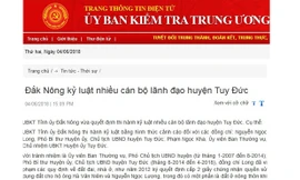 Cảnh cáo Chủ tịch, Chủ nhiệm UBKT Tuy Đức, Đắk Nông