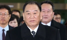 Kim Yong-chol đến Hàn Quốc hồi tháng hai. Ảnh: AFP.