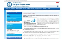 Thông báo về việc chấm dứt hoạt động bán hàng đa cấp của công ty TNHH Aim Star Network Việt Nam.