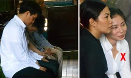 Tại phiên tòa phúc thẩm, trong khi các đồng phạm căng như dây đàn thì vũ nữ Ngọc Nga (X) vẫn tươi cười …