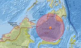 Vị trí tâm chấn trận động đất mạnh 7,3 độ Richter. Đồ họa: USGS