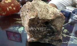 Hai viên đá này một viên màu trắng phấn nặng khoảng 0,9kg và một viên màu đỏ tươi nặng khoảng 0,6kg cùng tỏa ra mùi thơm giống mùi nước hoa. Viên đá trắng có trọng lượng khoảng 0,9 kg.