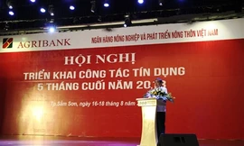 Đồng chí Trịnh Ngọc Khánh - Bí thư đảng ủy, Chủ tịch HĐTV Agribank phát biểu tại Hội nghị