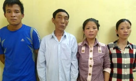 Các đối tượng tại cơ quan công an. 