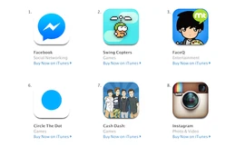 Swing Copters đứng thứ 2 tại bảng xếp hạng trên Appstore Mỹ