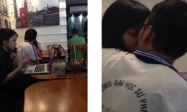 Hôn nhau ở quán cafe “ăn” gạch đá dân mạng