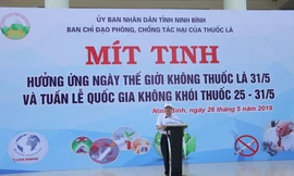 Ninh Bình: Mít tinh hưởng ứng Ngày thế giới không thuốc lá 31/5 
