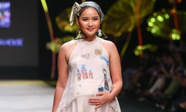 Phan Như Thảo bế bụng bầu đi catwalk