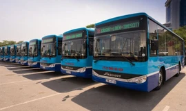 Tuyến buýt 55A Cầu Giấy - Times City được thay xe chất lượng cao. (Ảnh: Transerco cung cấp) 