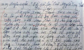 Bài kiểm tra Văn của học sinh lớp 12.