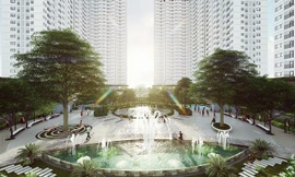 Dự án EcoHome 3 (tòa NO2, NO3) với điểm nhấn về cảnh quan như sân vườn tầng mái, quảng trường, đường dạo, vườn nghệ thuật, 800 cây xanh, đài phun nước… giúp giảm 1-2 độ C so với môi trường xung quanh, tạo không gian đẹp mắt, mát mẻ và thư giãn