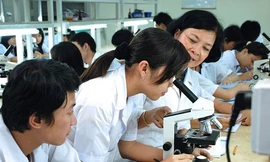 Sinh viên trong tiết học thực hành tại phòng thí nghiệm 