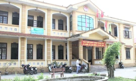 Trụ sở UBND xã Triệu Độ nơi xảy ra vụ cán bộ xã nhận bò giống chính sách rồi đem bán cho lò mổ