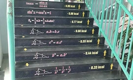 Trường ở Hà Nam dán công thức Toán lên cầu thang giúp học trò ôn bài