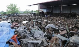  Xe cũ được “mổ xẻ” ngổn ngang khắp nơi.