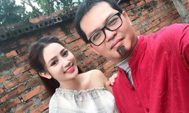 NSND Trung Hiếu và bạn gái từng đóng chung hài tết.