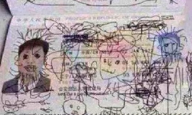 "Kiệt tác" của cậu bé bốn tuổi khiến cả nhà mắc kẹt tại sân bay Hàn Quốc hôm 30/5. Ảnh: guyism.com 