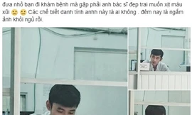 Anh chàng điển trai trong bệnh viện được dân mạng tìm kiếm. Ảnh chụp màn hình.