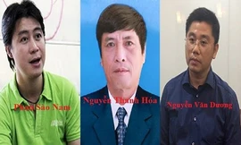 Một số bị can vừa bị bắt tạm giam trong đường dây đánh bạc.