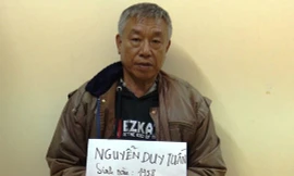 Nguyễn Duy Tuấn tại cơ quan công an.