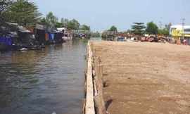 Đoạn sông Trà Cú bị lấp