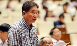 Đại biểu Nguyễn Bá Thuyền (Lâm Đồng) phát biểu tại hội trường. Ảnh: Như Ý.