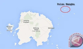 Pháp sư Mukhti Maarif cho rằng chiếc máy bay QZ8501 bị mất tích đang ở dưới đáy biển, gần đảo Pukau Nangka (khoanh tròn).