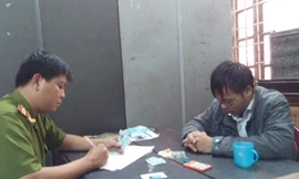 Đối tượng Trần Hữu Phúc tại cơ quan điều tra.