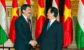 Thủ tướng Nguyễn Tấn Dũng hội kiến Tổng thống Hungary Ader János. Ảnh: VGP/Nhật Bắc.